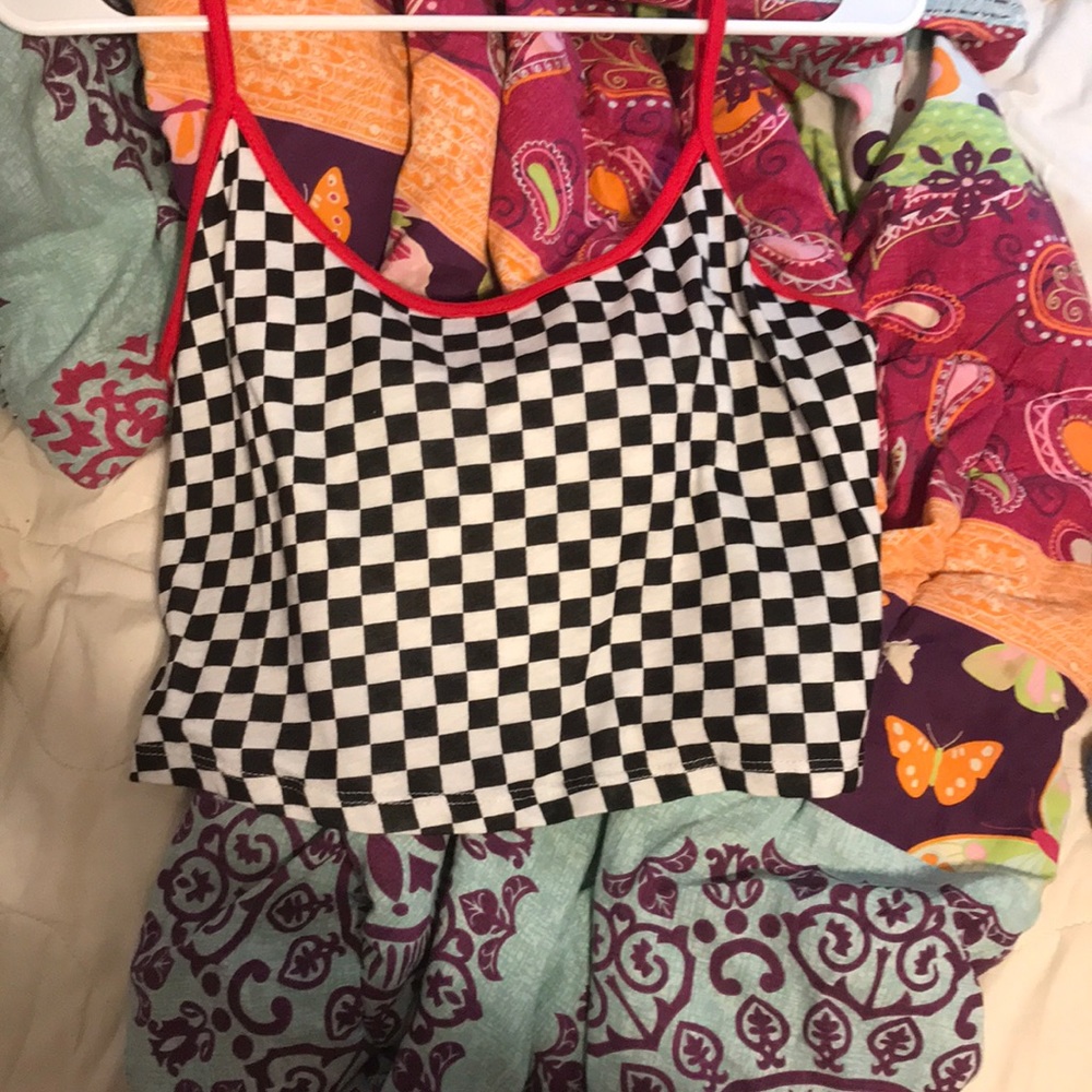 checkered cami crop top